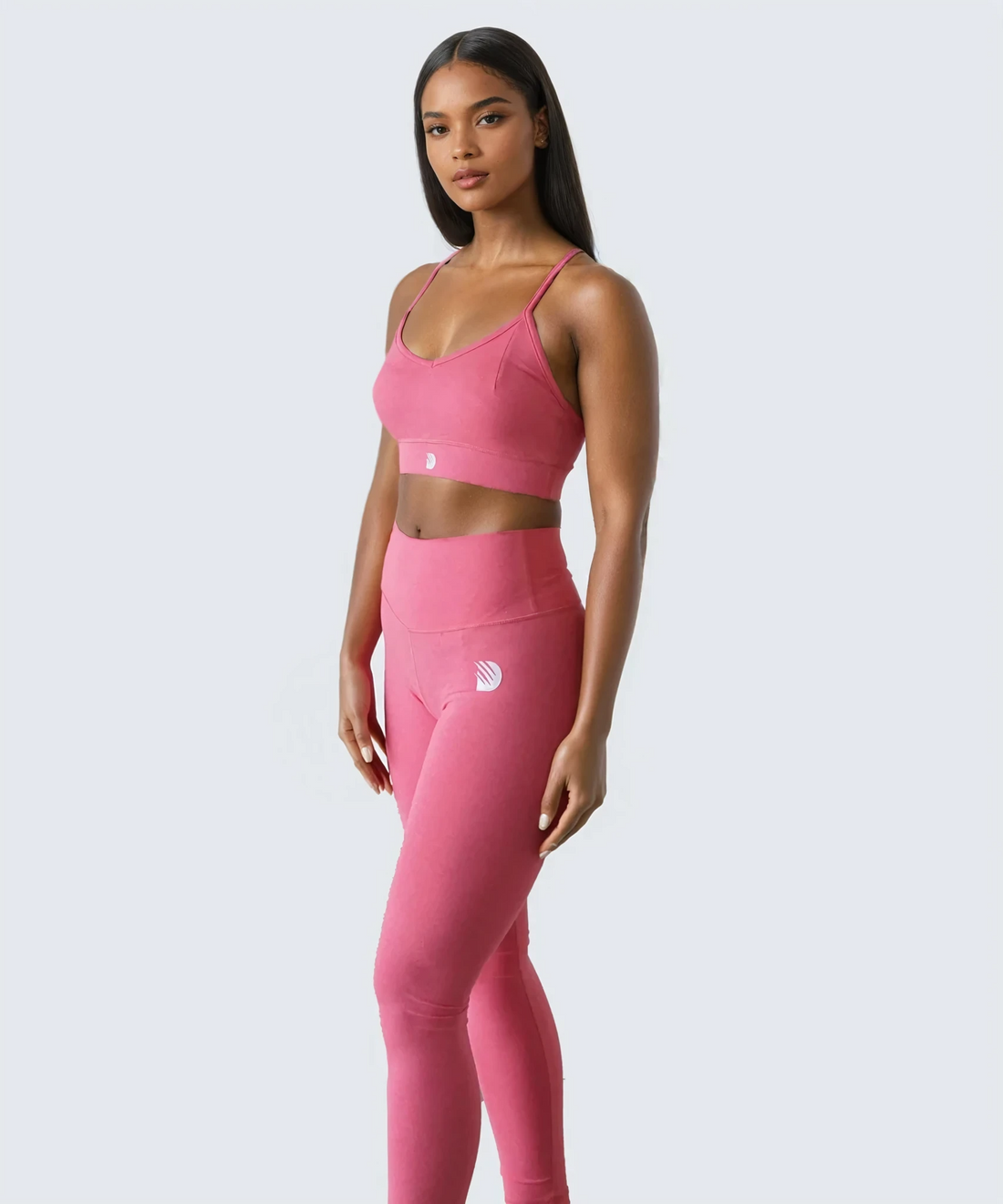 Dino V-Neck Sports Bra In Pink